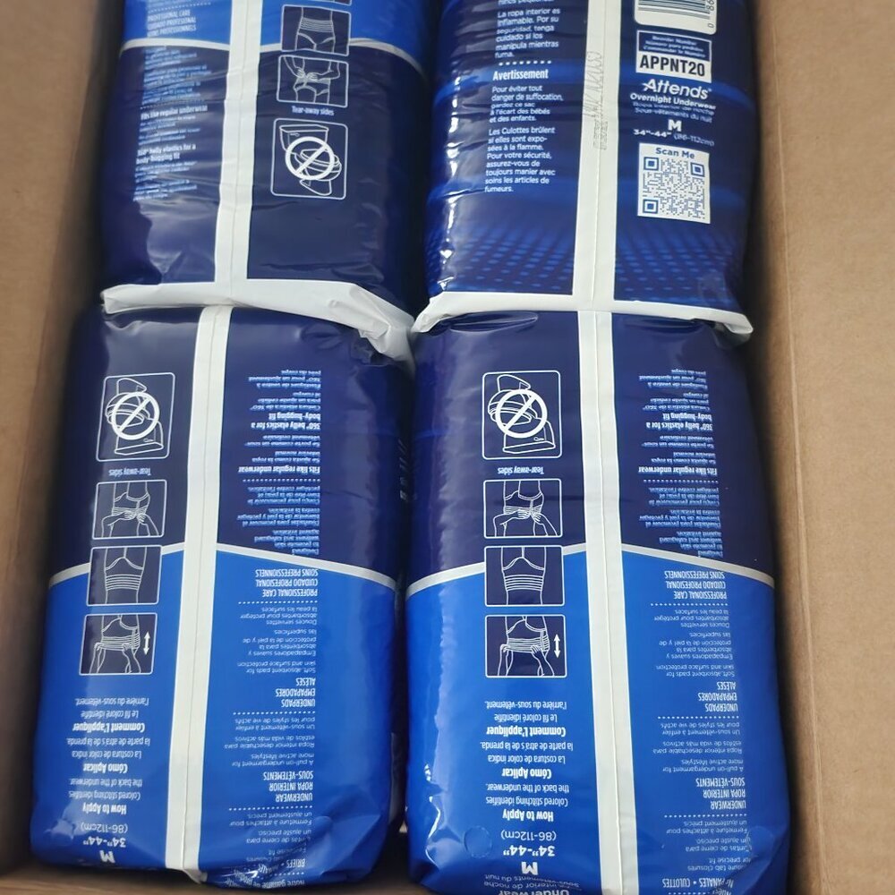 Attends Unisex Adult Incontinence Pull Up On Underwear Diapers, Heavy, M 2 packs